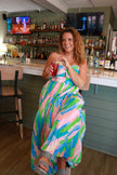 Caldera Collage Pleated Maxi Dress