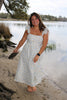 Ivory Blue/Pink Floral Maxi Dress