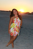 Tropical Floral Halter Mini Dress