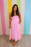 Pink Corset Maxi Dress