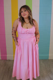 Pink Corset Maxi Dress