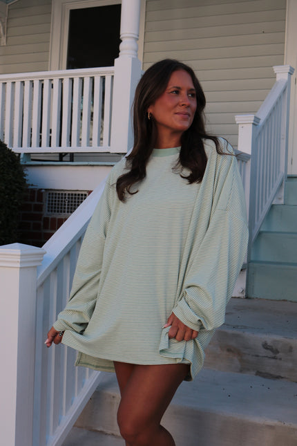 Mint Striped Crewneck