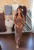 Brown Mini Polka Dot Maxi Skirt