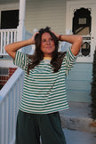 Hunter Green Striped Tee