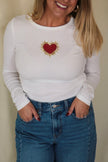 Phoenix Beaded Long-sleeve Top