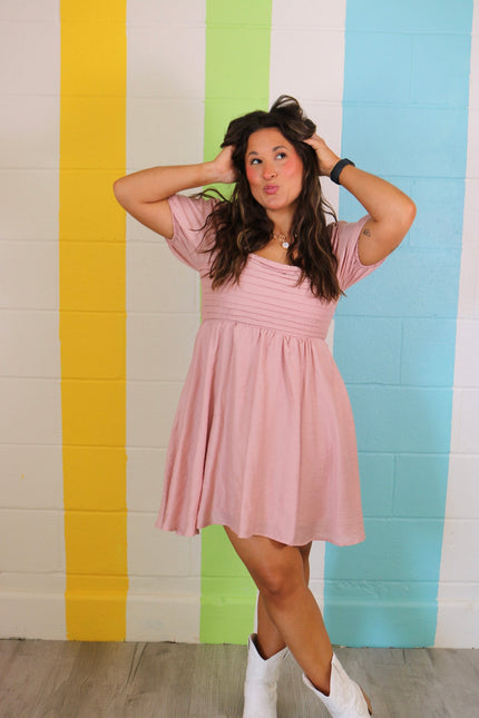 Dusty Peach Mini Dress