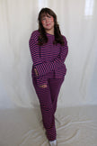 Pink/Navy Boxy Striped Long Sleeve