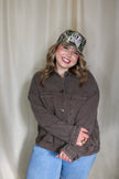 Coffee Oversized Denim Jacket