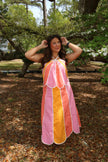 Peachy scalloped halter top