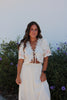 Cream Embroidered Tie Top