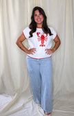 Lobster Short Sleeve Knit Sweater