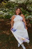 Floral Crisscross Halter Neck Maxi Dress