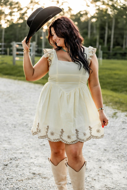 Butter Yellow Ruffle Mini Dress