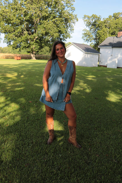 Denim Wrap Skort