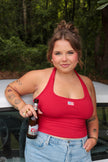 Red Flag Halter Top