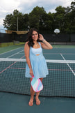 Light Blue Gingham Swing Athletic Dress