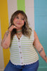 Green/Blue Crocheted Knit Vest