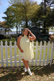 Butter Yellow Chiffon Halter Dress