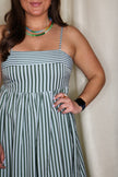Green Striped Maxi Dress