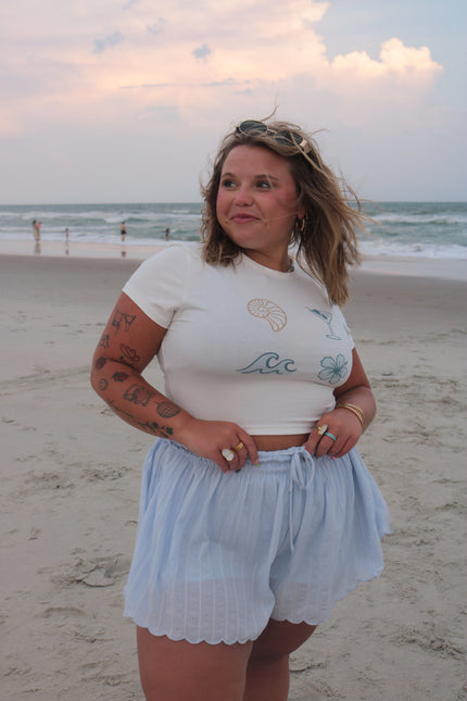 Light Blue Flowy Shorts