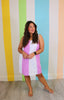 Pink Poplin Colorblock Mini Dress