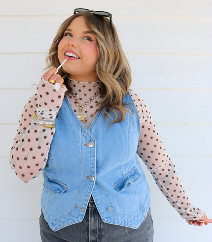 Sheer Polka Dot Top