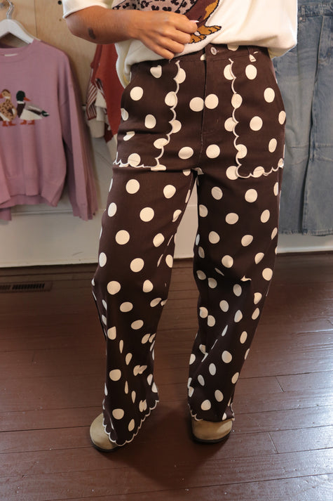 Mocha Polka Dot Jeans