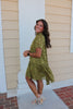 Olive Floral Mini Dress