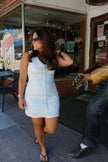 Light Green Gingham Mini Dress