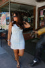 Light Green Gingham Mini Dress