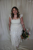 Cream Ruffled Floral Midi Dress