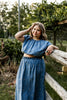 Denim Embroidered Floral Top