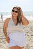 Beige Pinstripe Halter Top