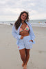 Light Blue & White Striped Lobster Shorts