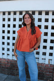 Orange Short Sleeve Top