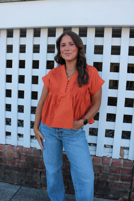 Orange Short Sleeve Top