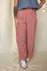 Red Gingham Flowy Pant