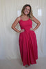 Hot Pink Gingham Maxi Dress