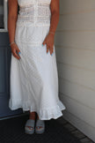 White Eyelet Maxi Skirt