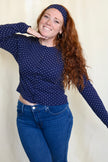 Navy Polka Dot Cardigan