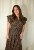 Dark Leafy Patterned Maxi Dress