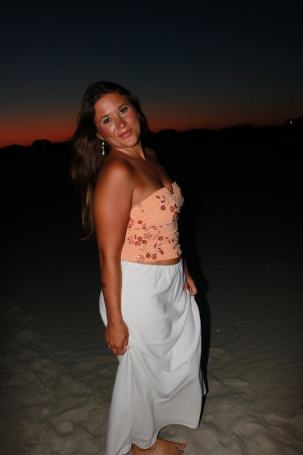 Orange Sequin Tube Top