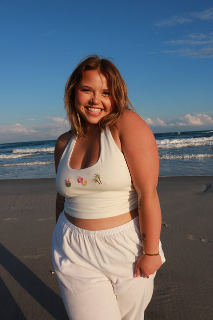 White Tropical Halter Tank