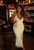 Butter Yellow Satin & Lace Dress