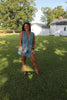 Open Front Denim Tank