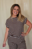 Chocolate Brown Striped Top