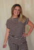 Chocolate Brown Striped Top