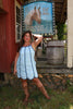 Baby Blue Scalloped Mini Dress