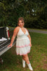 White Halter Ruffle Mini Dress