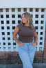 Brown High Neck Body Suit